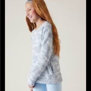Athleta Girl Crewneck Camo Sweatshirt size 8-10